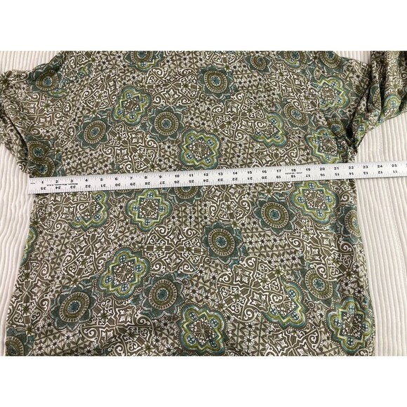 Vintage 90s Guess George Marciano Top Women’s 2 Green Floral Button Up Retro - Picture 7 of 8